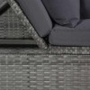 Szürke polyrattan kerti ágy 200 x 60 cm