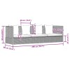 Szürke polyrattan kerti ágy 200 x 60 cm