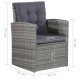 6-részes szürke polyrattan kerti bútorszett párnákkal 6-részes szürke polyrattan kerti bútorszett párnákkal