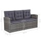 6-részes szürke polyrattan kerti bútorszett párnákkal 6-részes szürke polyrattan kerti bútorszett párnákkal