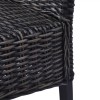 2 db fekete kubu rattan és mahagóni fa étkezőszék