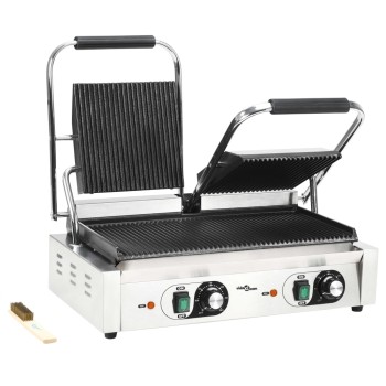 Dupla kontaktgrill rozsdamentes acélból 3600 w 57x30,5x20 cm