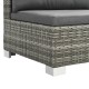 10-részes szürke polyrattan kerti bútorszett párnákkal