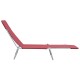 2 db piros összecsukható acél és szövet napozóágy