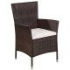 3 darabos barna polyrattan bisztrószett
