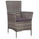 3 darabos szürke polyrattan bisztrószett