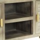 Szürke tömör mangófa tv-szekrény sárgarézzel 110x30x48 cm