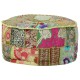 Kézzel készült kerek zöld pamut patchwork puff 40 x 20 cm