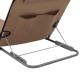 2 db barna összecsukható acél és szövet napozómatrac