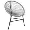 Szürke polyrattan kerti kagylószék