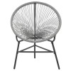 Szürke polyrattan kerti kagylószék