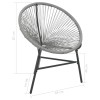 Szürke polyrattan kerti kagylószék
