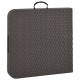 Barna rattan hatású hdpe összecsukható kerti asztal 120x60x74cm