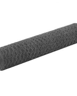 Szürke pvc-bevonatú acél csirkeháló drótkerítés 25 x 0,75 m