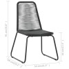2 db fekete polyrattan kültéri szék