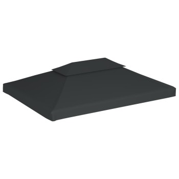 Antracitszürke kétszintes pavilon tetőponyva 310 g/m² 4 x 3 m