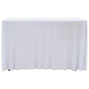 2 darab fehér sztreccs asztalszoknya 120 x 60,5 x 74 cm