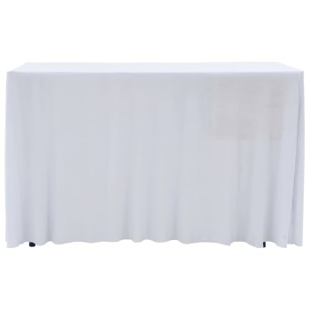 2 darab fehér sztreccs asztalszoknya 183 x 76 x 74 cm