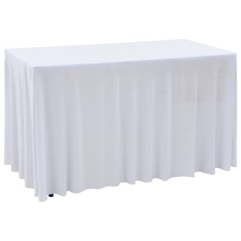 2 darab fehér sztreccs asztalszoknya 243 x 76 x 74 cm