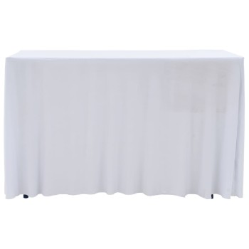 2 darab fehér sztreccs asztalszoknya 243 x 76 x 74 cm