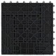 Faszegély járólap 11 pcs fekete 30 x 30 cm wpc