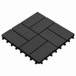 Faszegély járólap 11 pcs fekete 30 x 30 cm wpc