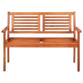Kétszemélyes tömör eukaliptuszfa kerti pad 120 cm