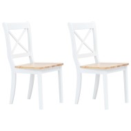 2 darab fehér és világos faszínű tömör gumifa étkezőszék