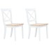 2 darab fehér és világos faszínű tömör gumifa étkezőszék