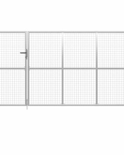 Ezüst színű acél kerti kapu 350 x 175 cm