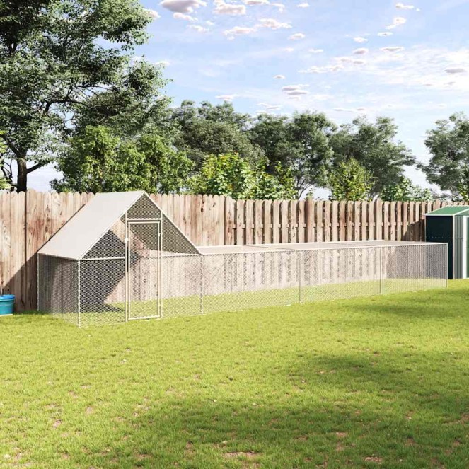 Horganyzott acél tyúkól 8 x 2 x 2 m Horganyzott acél tyúkól 8 x 2 x 2 m