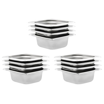 12 db rozsdamentes acél gasztronorm edény gn 1/6 65 mm