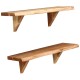 2 db tömör akácfa fali polc 60x20x16 cm
