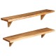 2 db tömör akácfa fali polc 90x20x16 cm