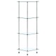 4 szintes átlátszó edzett üveg polc 30 x 30 x 100 cm