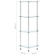 4 szintes átlátszó edzett üveg polc 30 x 30 x 100 cm
