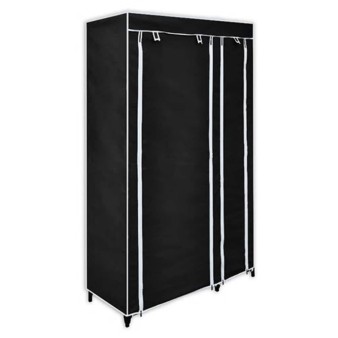 Fekete összecsukható ruhásszekrény 110 x 45 x 175 cm