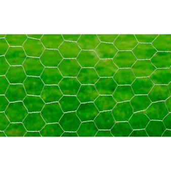 Ezüst horganyzott acél csirkeháló drótkerítés 25 x 0,75 m