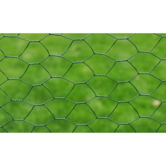 Zöld pvc-bevonatú acél csirkeháló drótkerítés 25 x 1 m