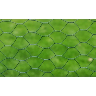 Zöld pvc-bevonatú acél csirkeháló drótkerítés 25 x 1 m