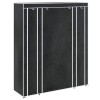 Fekete szövet ruhásszekrény tárolórekeszekkel 45x150x176 cm