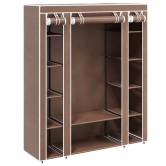 Barna szövet ruhásszekrény tárolórekeszekkel 45x150x176 cm