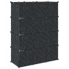 Fekete/fehér szekrény 9 tárolórekesszel 109x36,5x143 cm