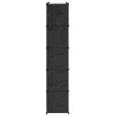 Fekete/fehér moduláris szekrény 14 rekesszel 37x146x180,5 cm