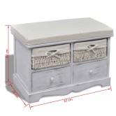 Fehér császárfa tárolópad 62 x 33 x 42 cm