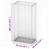 Gabion kosár fedéllel horganyzott drótból 100 x 50 x 30 cm