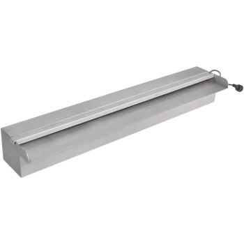 Négyszögletes rozsdamentes acél medence szökőkút led fényekkel 60 cm