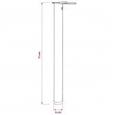 4 db állítható magasságú csiszolt nikkel asztalláb 710 mm 4 db állítható magasságú csiszolt nikkel asztalláb 710 mm