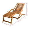 Tömör akácfa napozószék lábtartóval