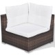 10-részes barna polyrattan kerti bútorszett párnákkal 10-részes barna polyrattan kerti bútorszett párnákkal